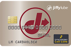 Gold Jiffy Lube credit card that has Synchrony Car Care special financing
